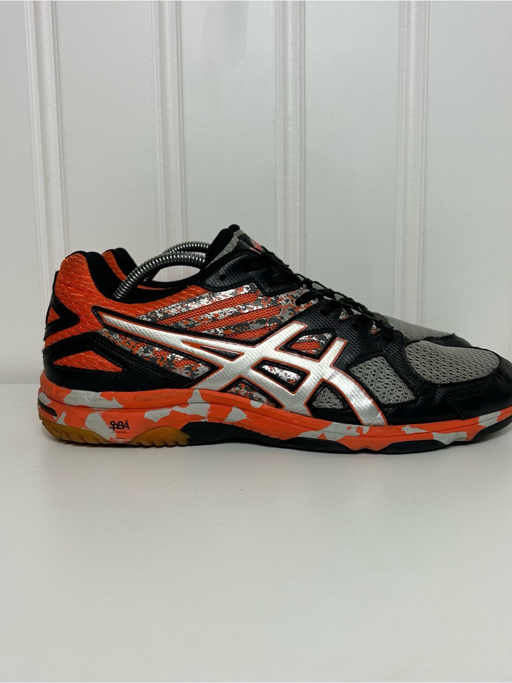 ASICS gel flashpoint 2 Orange Black silver Run squash volleyball Shoe men 10.5